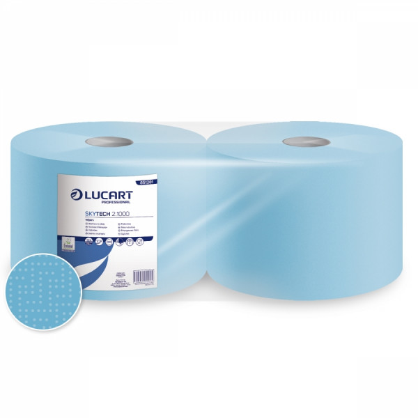 LUCART SKYTECH 2.1000 Putztuchrolle blau, 22,5x36, 2-lg., 2 Rll.