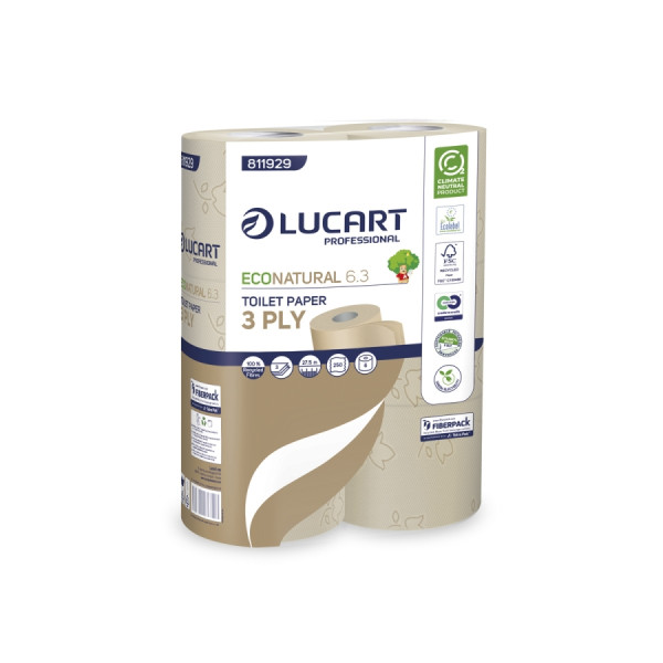 LUCART ECO NATURAL 6.3 Toilettenpapier 3-lagig, 250 Blatt, 30 Rll.
