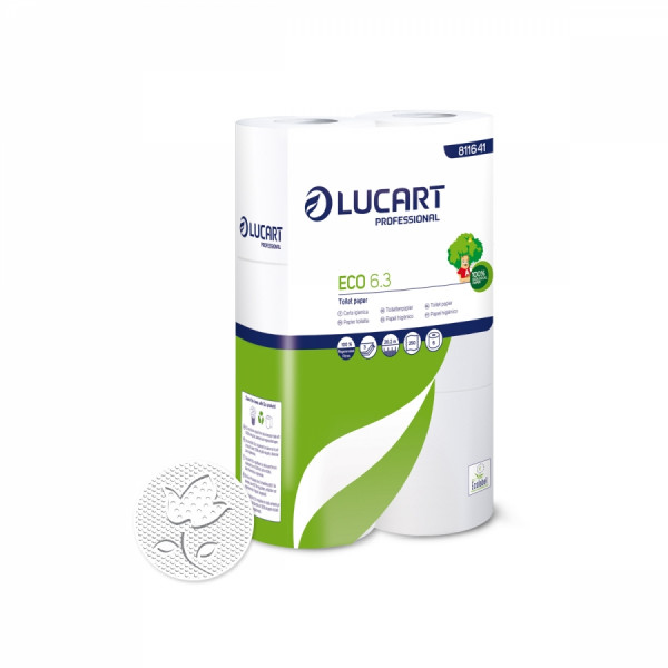 LUCART ECO 6.3 Toilettenpapier, 3-lg., 250 Blatt, 30 Rll.