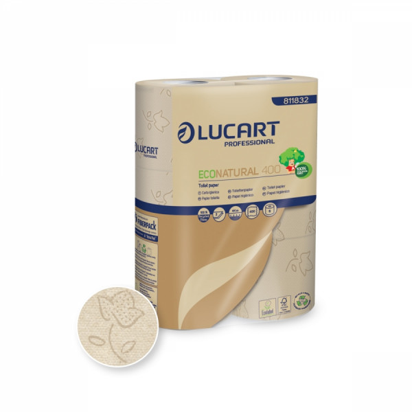 LUCART ECO NATURAL 400 Toilettenpapier 2-lagig 400 Blatt, 30 Rll.