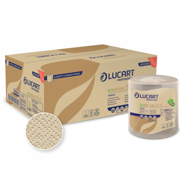 LUCART ECO NATURAL 155 ID System-Handtuchrollen, 20,8, 2-lg., 6 Rll.