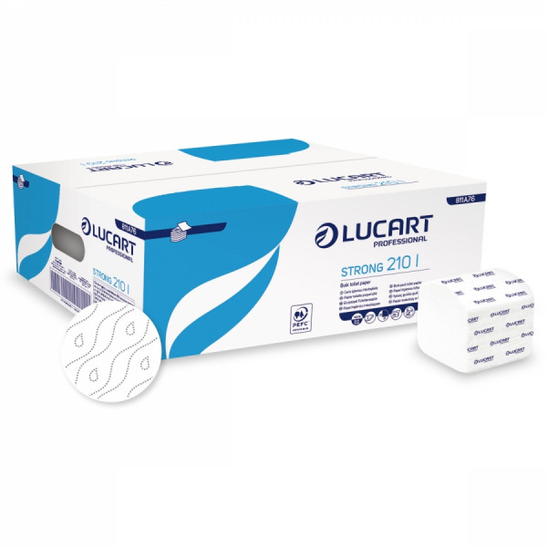 LUCART STRONG 210I Einzelblatt-Toilettenpapier, 10x21, 2-lg., 8.400 Blatt