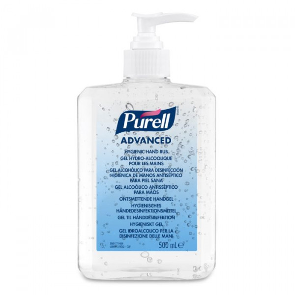PURELL® Advanced Hygienisches Händedesinfektionsmittel, 500ml eckige Pumpflasche