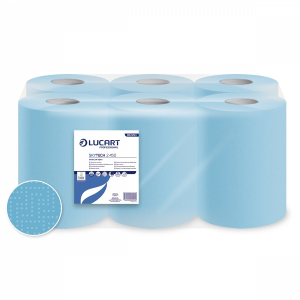 LUCART SKYTECH 2.450 Putztuchrolle blau, 20x25, 2-lg., 6 Rll.