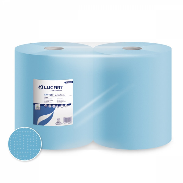 LUCART SKYTECH 2.1000 XL Putztuchrolle blau, 36x36, 2-lg., 2 Rll.