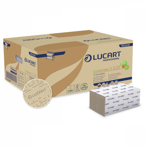 LUCART ECO NATURAL V2.25 Falthandtücher, 25,3x21, 2-lg., 3.800 Blatt