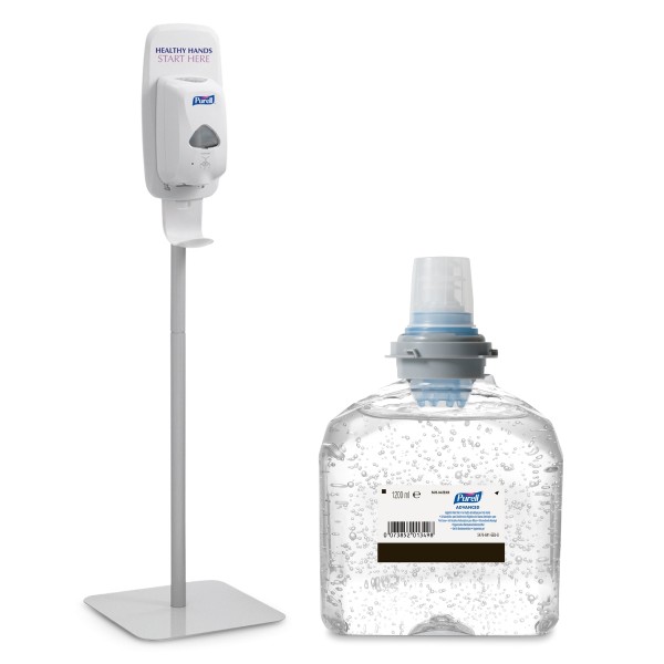 PURELL® TFX™ Starter Kit: mobile Händedesinfektionsstation weiß, matt-silber
