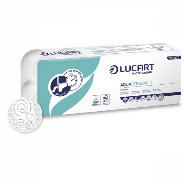 LUCART AquaStream 10 Toilettenpapier 2-lagig, 200 Blatt, 120 Rll.