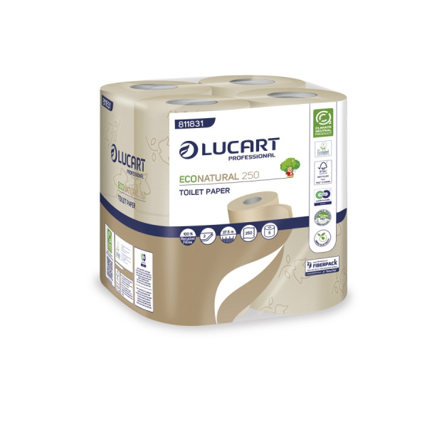 LUCART ECO NATURAL 250 Toilettenpapier, 2-lg., 64 Rll.