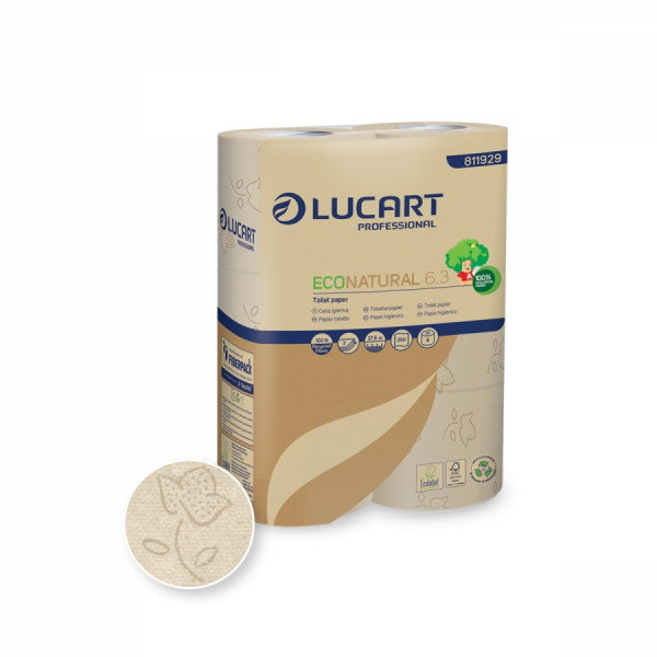 LUCART ECO NATURAL 6.3 Toilettenpapier 3-lagig, 250 Blatt, 30 Rll.