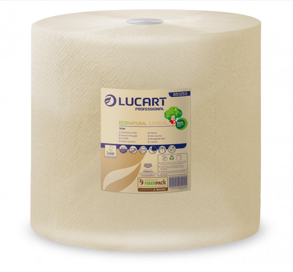 LUCART ECO NATURAL 3.1000XL Putztuchrolle, 36x36, 3-lg., 1.000 Blatt, 1 Rll.