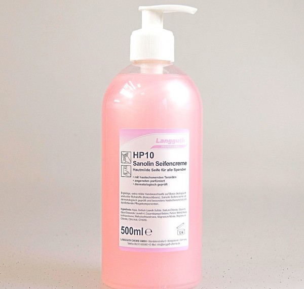 Seifencreme Sanolin rosa (HP10) 500ml Pumpflasche / Dispenserflasche