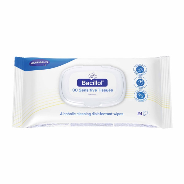Hartmann Bacillol® 30 SensitiveTissues 18x20 cm (24 Tücher) Flowpack