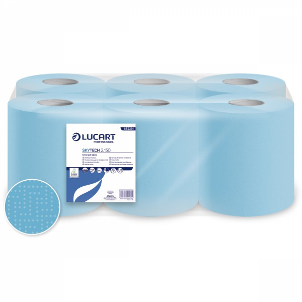 LUCART SKYTECH 2.150 Putztuchrolle blau, 20x35, 2-lg., 6 Rll.