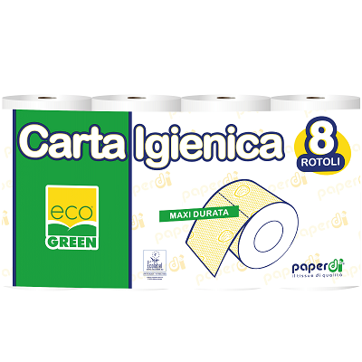 IBEKOClassic BASIC Ecogreen Toilettenpapier weiß, 2-lg., 250 Blatt, 64 Rollen