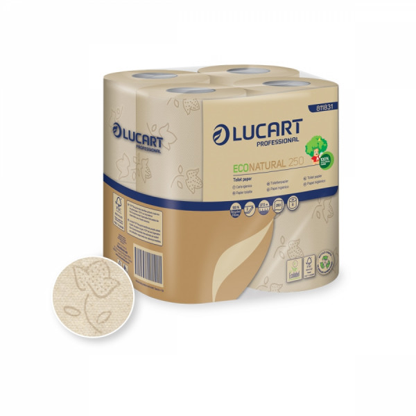 LUCART ECO NATURAL 250 Toilettenpapier, 2-lg., 64 Rll.