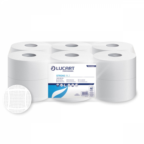 LUCART STRONG 180 Jumbo-Toilettenpapier, 8,9x24, 2-lg., 750 Blatt, 12 Rll.