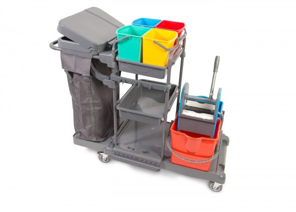 WetLine Clean Reinigungswagen 1724 P mit Eimern und Presse