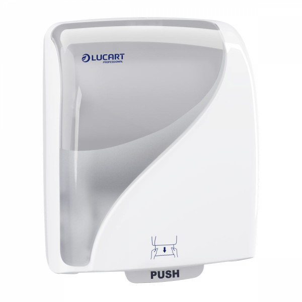 LUCART IDENTITY HANDS SYSTEM Handtuchrollenspender Autocut weiß/transparent
