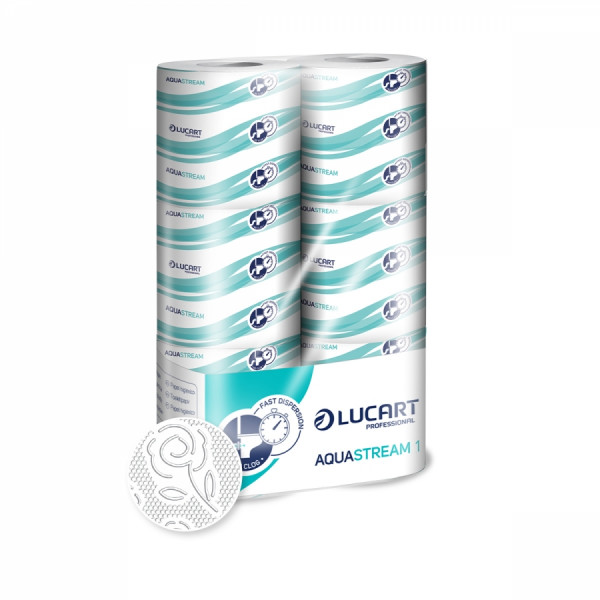 LUCART AquaStream 1 Toilettenpapier 2-lagig, 200 Blatt, 72 Rll.