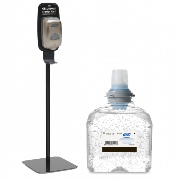 PURELL® TFX™ Starter Kit: mobile Händedesinfektionsstation metallic-schwarz, schwarz
