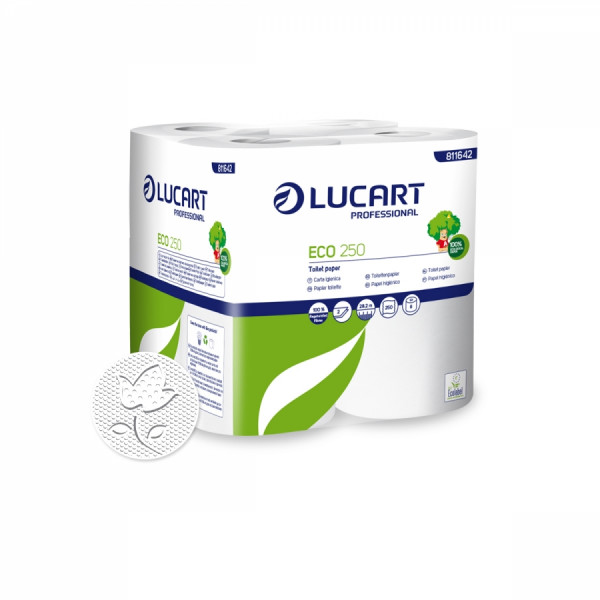 LUCART ECO 250 Toilettenpapier, 2-lg., 250 Blatt, 64 Rll.