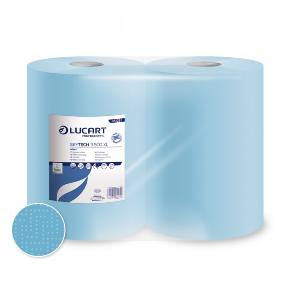 LUCART SKYTECH 3.500 XL Putztuchrolle blau, 36x36, 3-lg., 2 Rll.