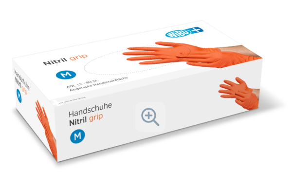 WiBUplus Nitril grip Einweghandschuhe orange