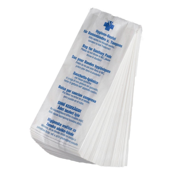 DEISS STANDARD® Hygienebeutel Papier, 120x50x280 mm, weiß