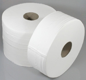 IBEKOClassic Paperblu Jumbo-Toilettenpapier hochweiß, Zellstoff, 2-lg., 180 m, 12 Rollen