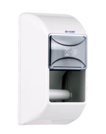 LUCART TWIN Toilettenpapierspender für 2 x Ø 130mm Haushaltsrollen weiß