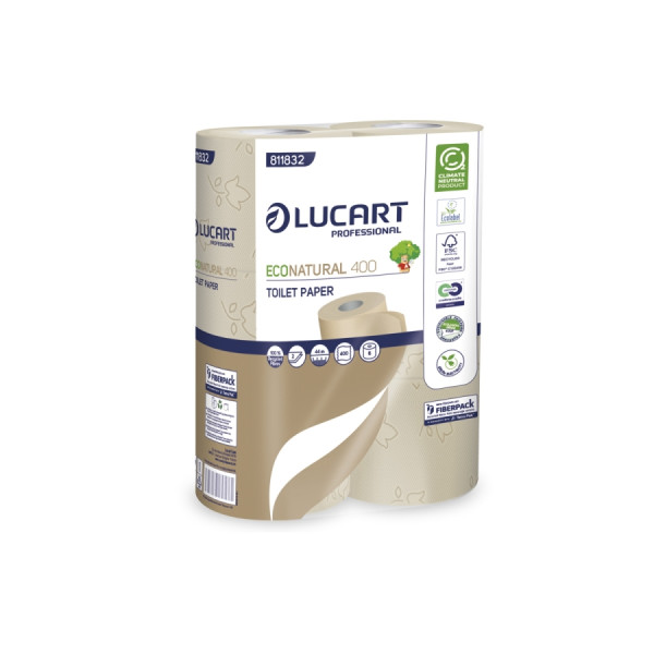 LUCART EcoNatural 400 Kleinrollen-Toilettenpapier