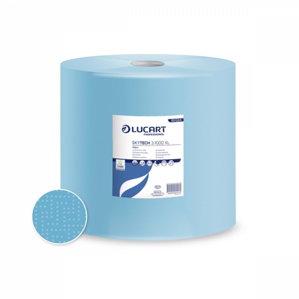 LUCART SKYTECH 3.1000 XL Putztuchrollen blau, 36x36, 3-lg., 1 Rll.