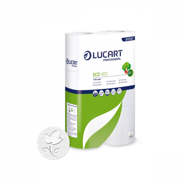 LUCART ECO 400 Toilettenpapier, 2-lg., 400 Blatt, 30 Rll.