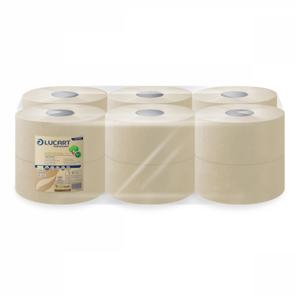 LUCART ECO NATURAL 180 Jumbo-Toilettenpapier 2-lagig 12 Rll.