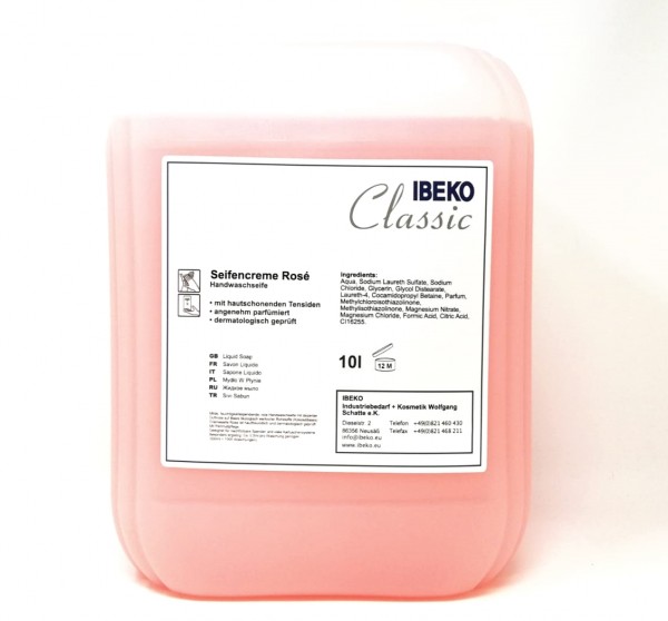 IBEKOClassic Seifencreme Rosé 10L Kanister
